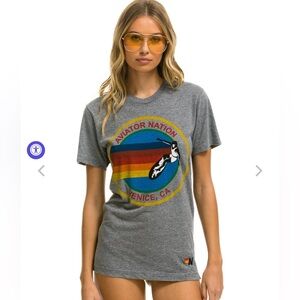 Aviator Nation Tee Heather Grey New Medium